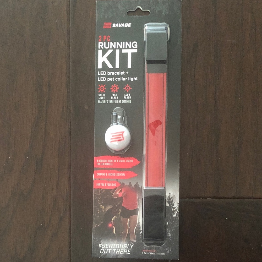 Savage 2-Piece LED Running Kit in Red